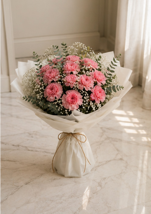 Pink carnation bouquet 3