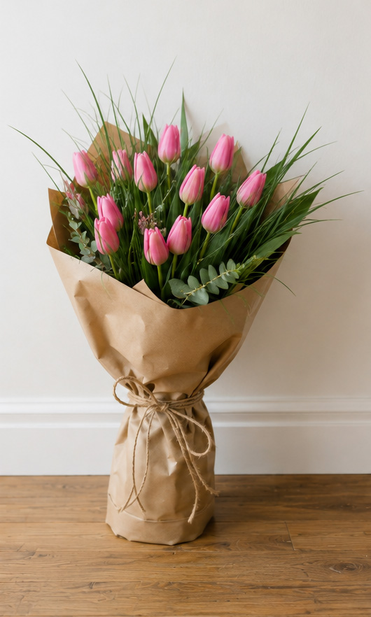 Pink tulip bouquet 2